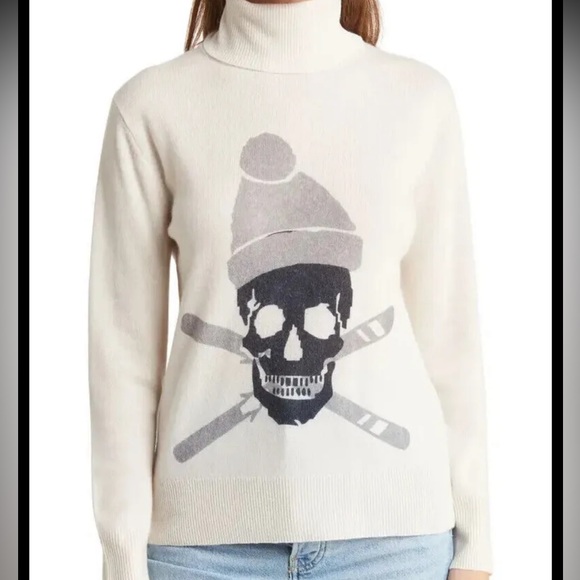 Skull Cashmere Sweaters 67skull Cashmere Ivory Skull In Winter Hat Sweater Poshmark